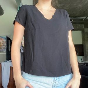 CeCe scallop neck blouse
